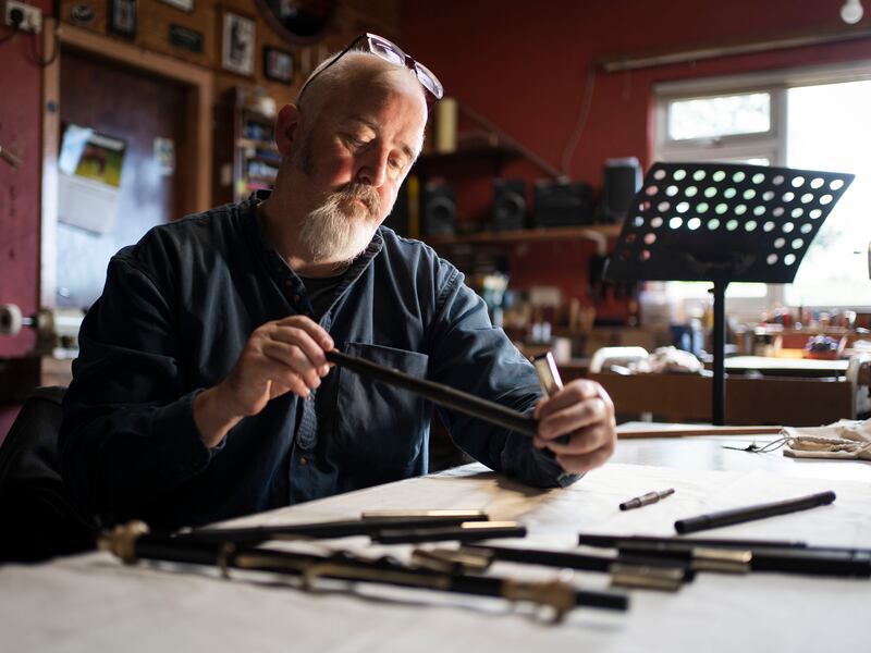 Derrick's pipe-making studio space was formerly the family bar. Photograph: Don Moloney