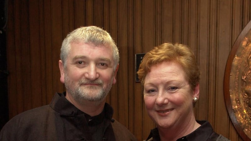 Anita Reeves and her husband Julian Erskine  pictured during a run of The Cherry Orchard by Tom Murphy at  the Abbey Theatre in Dublin. File photograph: Bryan O’Brien/The Irish Times