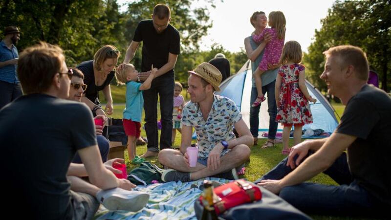 A picnic in  Kelvingrove Park, central Glasgow. Photograph: Chris Carmichael/The New York Times