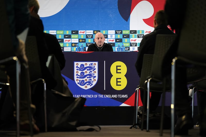 England interim manager Lee Carsley during a press conference ahead of England's upcoming Nations League fixtures against Greece and Ireland. Photograph: Jacob King/PA