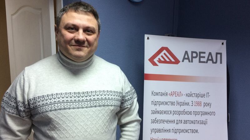 Pavel Zaitsev, chief executive of IT firm Areal in Kramatorsk, eastern Ukraine, says reforms are urgently needed to boost investment in the war-torn Donbas region. Photograph: Daniel McLaughlin