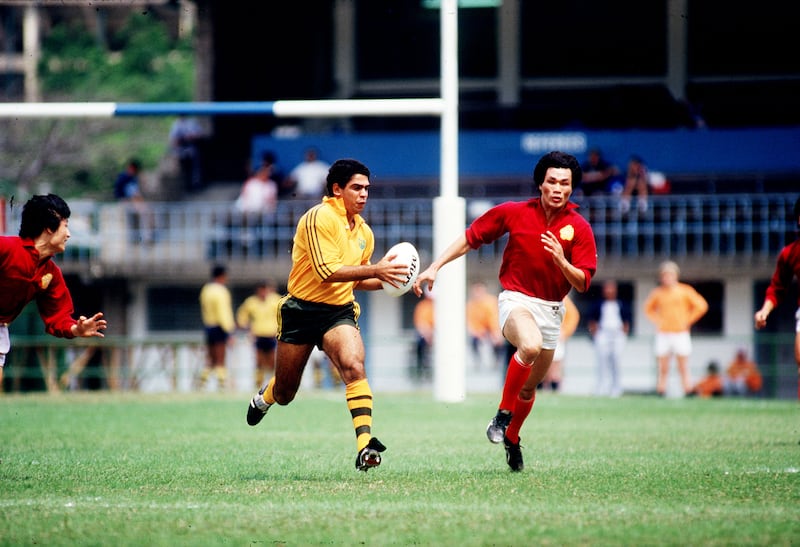 Brilliant former flyhalf Mark Ella in action for Australia in 1984. Photograph: Allsport UK/Allsport