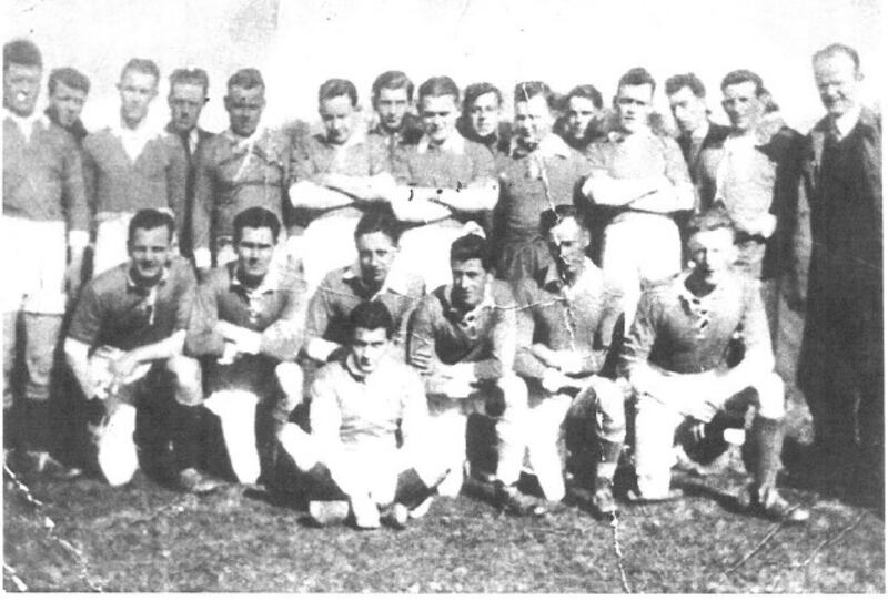 Father’s Day: Frank McNally’s dad lining out for the Carrickmacross Emmets GAA team, circa 1937. He’s fourth from the right at the back, looking a bit like Stan Laurel