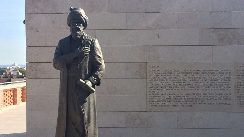 A memorial in Budapest to Gul Baba, a 16th-century Ottoman dervish poet and close friend of Sultan Suleiman the Magnificent. Turkish president Recep Tayyip Erdogan will visit Hungary on Monday to unveil his renovated tomb. complex. Photograph: Daniel McLaughlin