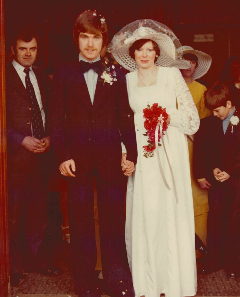 Father's Day: Phillip McMahon's dad, Edward McMahon, with his mum, Angela Lalor, on their wedding day, November 27th, 1976, at the Church of the Annunciation in Finglas, in north Dublin