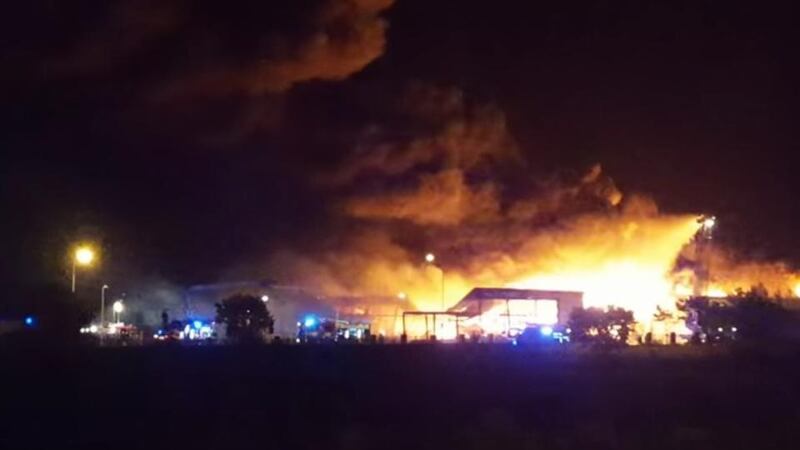 A screengrab form a Youtube video shows the fire in Co Louth