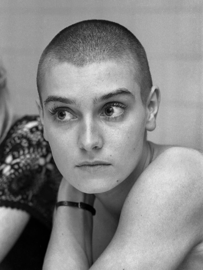 Sinead O'Connor at the Warwick Hotel in Galway in July 1991 where she made a surprise appearance and performed with Galway band The Stunning during Galway International Arts Festival. Photograph: Joe O'Shaughnessy 1991