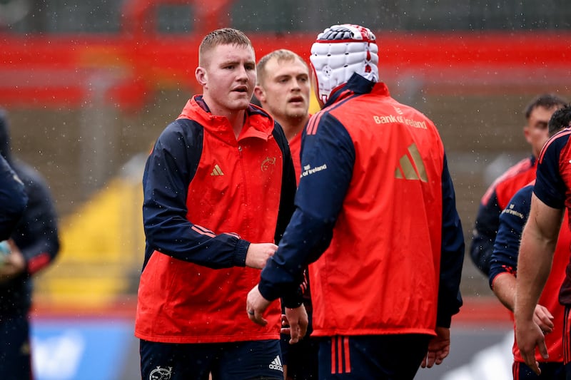 Eanna McCarthy during Munster squad training at Thomond Park. Photograph: Ben Brady/Inpho