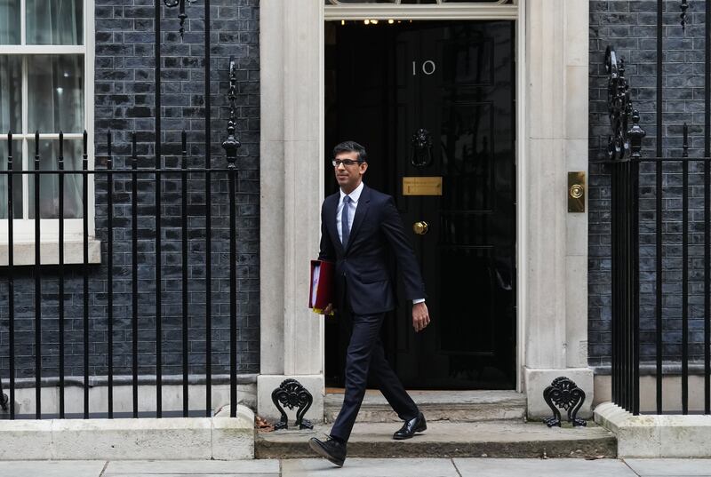 UK prime minister Rishi Sunak leaves Downing Street on March 15th. Photograph: Carl Court/Getty