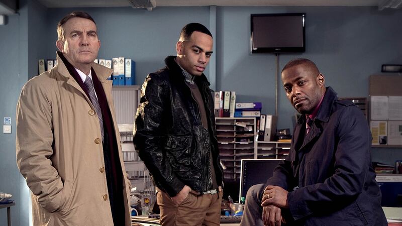 Bradley Walsh (left) with Ben Bailey Smith and Paterson Joseph in Law & Order UK