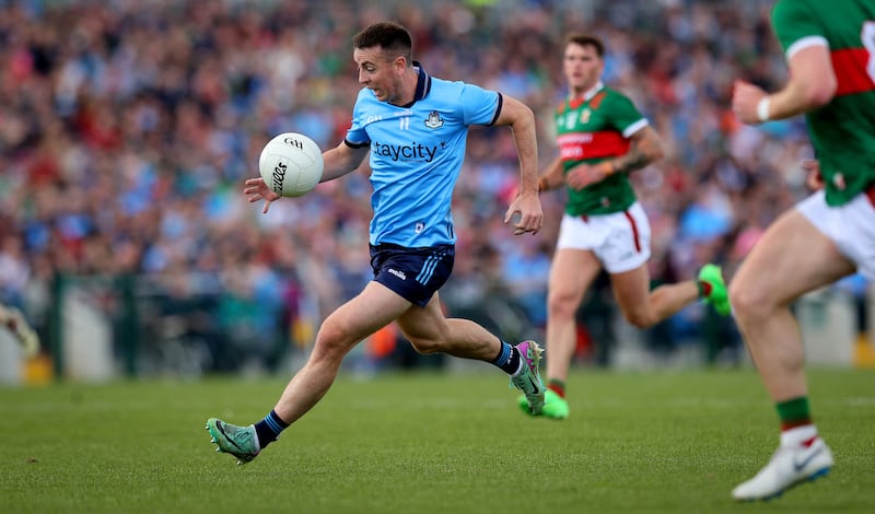 Cormac Costello is having a great championship and you can see he has the presence of mind to get out of tight situations. Photograph: Ryan Byrne/Inpho