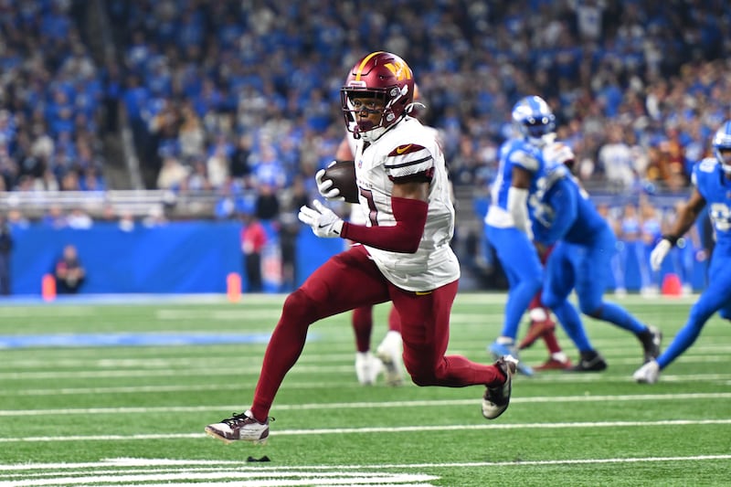 Washington Commanders wide receiver Terry McLaurin during the NFC Divisional Playoff game against the Detroit Lions. Photograph: Steven King/Icon Sportswire via Getty Images