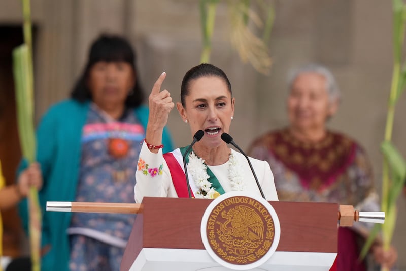 Mexico;s president Claudia Sheinbaum: 'To one tariff will come another and so on, until we put our common businesses at risk.' Photograph: Fernando Llano/AP