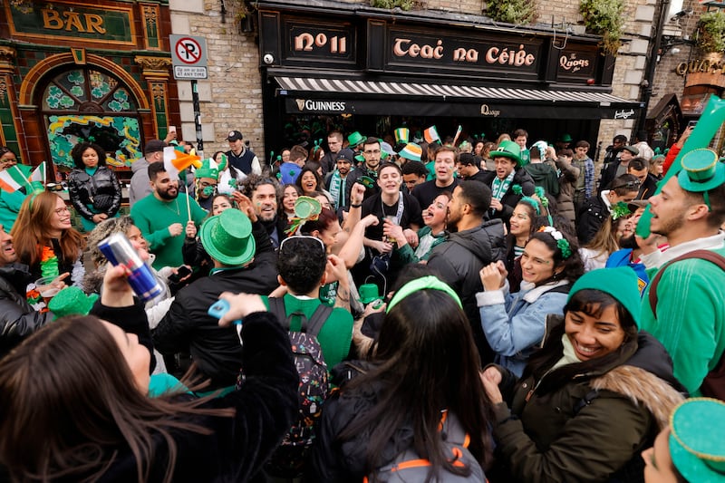 St Patrick’s Day celebrations in Temple Bar. Photograph: Alan Betson

