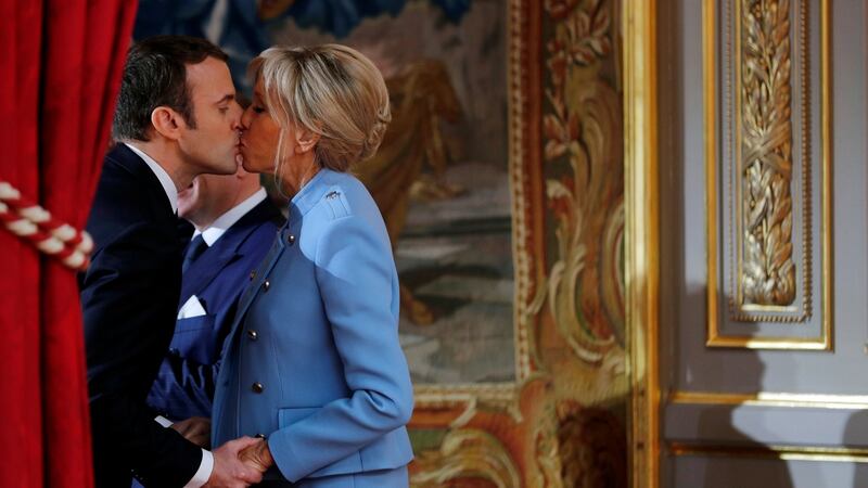 French President Emmanuel Macron and his wife Brigitte Trogneux. There is a 25-year gap in age between the two. File photograph: Reuters