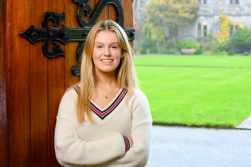 Robin Caren a first year student at UCC who secured 9 H1s in the Leaving Cert at UCC. Photograph: Daragh Mc Sweeney/Provision