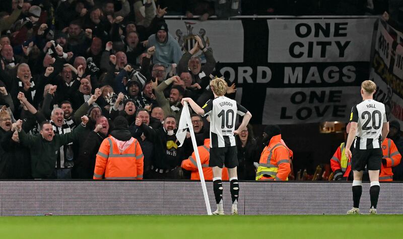 Newcastle United's winger Anthony Gordon. Photograph: Glyn Kirk/Getty