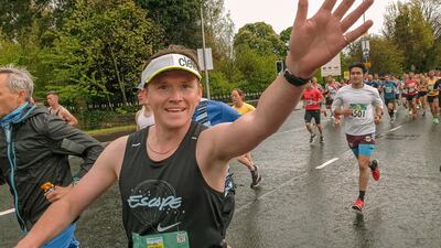 Daniel Stewart during the Belfast Marathon.