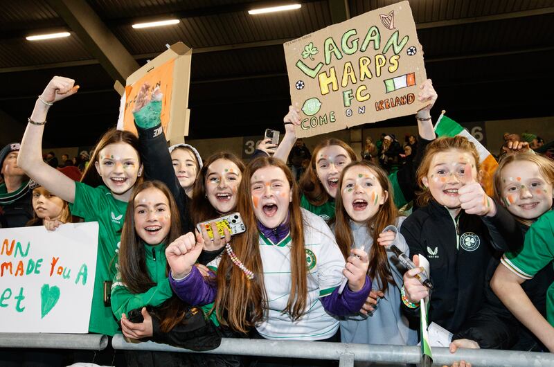 Republic of Ireland fans celebrate after the win over Georgia last month. Photograph: Andrew Conan/Inpho