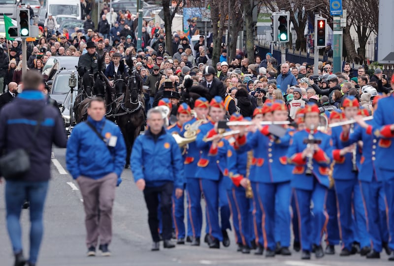 The Funeral procession featured the Artane Band. Photograph: Alan Betson

