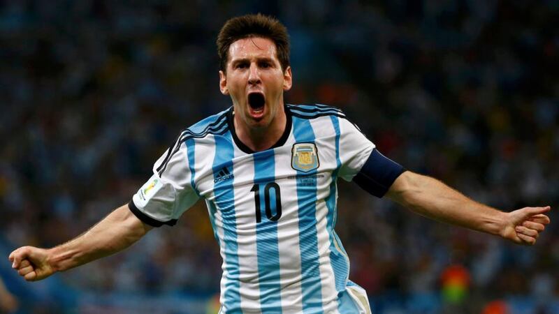 Argentina’s Lionel Messi celebrates scoring the winner   against Bosnia and Herzegovina at the Estadio do Maracana  in Rio de Janeiro. Photograph: Michael Dalder  /Reuters