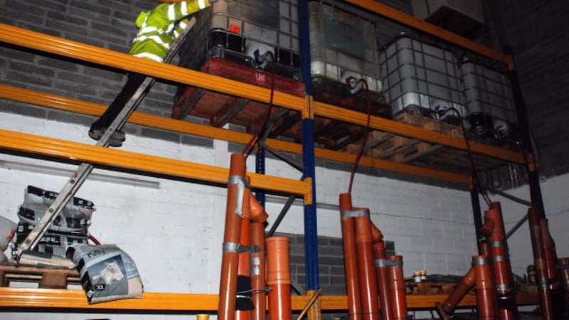 A view of the fuel-laundering operation that was uncovered yesterday at an industrial estate in west Dublin. Photograph: Revenue