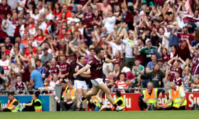 Damien Comer struck the ball into an empty net to score his side's second goal in Galway's All-Ireland semi-final win over Derry last year. Photograph: James Crombie/Inpho