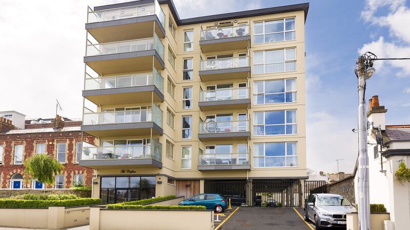 23 The Crofton, 16-18 George’s Place, Dún Laoghaire: this two-bed, two-bath penthouse measures 82sq m and has views spanning Dublin Bay.