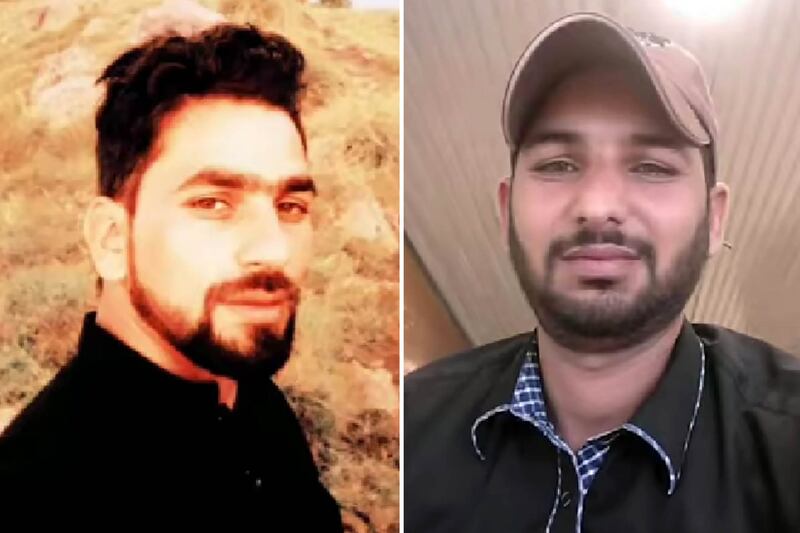 Cousins Imran Wazir (23), left, and Abdul Salam (25), whom relatives say were among the more than 100 Pakistanis killed when an overloaded fishing boat capsized in the Mediterranean last week. Photograph: Abid Rajorvi via The New York Times