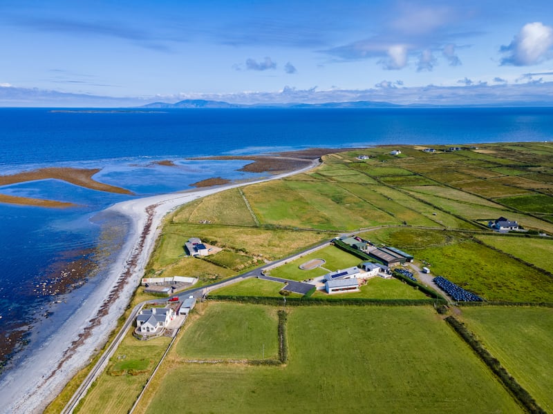 The house (centre) has marvellous views of the Atlantic