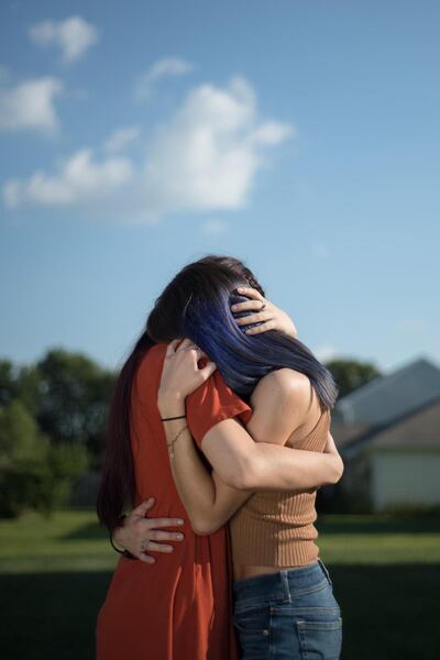 F and E (Identities withheld), 17 and 21-year-old sisters  and survivors of child sexual abuse, in 2019. Photograph: Kholood Eid/The New York Times