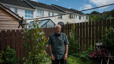 Aziz Allakarami in his vegetable garden at his family’s home in Carrick-on-Shannon. Photograph: Paulo Nunes dos Santos