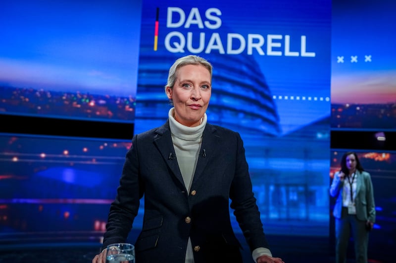 Alice Weidel, AfD parliamentary group leader, taking part in TV discussion thius week. Photograph: Kay Nietfeld/Pool/Getty Images