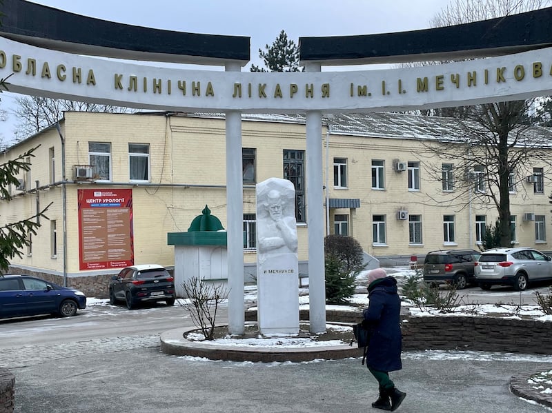 The Mechnikov hospital in the city of Dnipro in eastern Ukraine. It is the closest major hospital to the front line and has treated tens of thousands of wounded Ukrainian soldiers. Photograph: Daniel McLaughlin