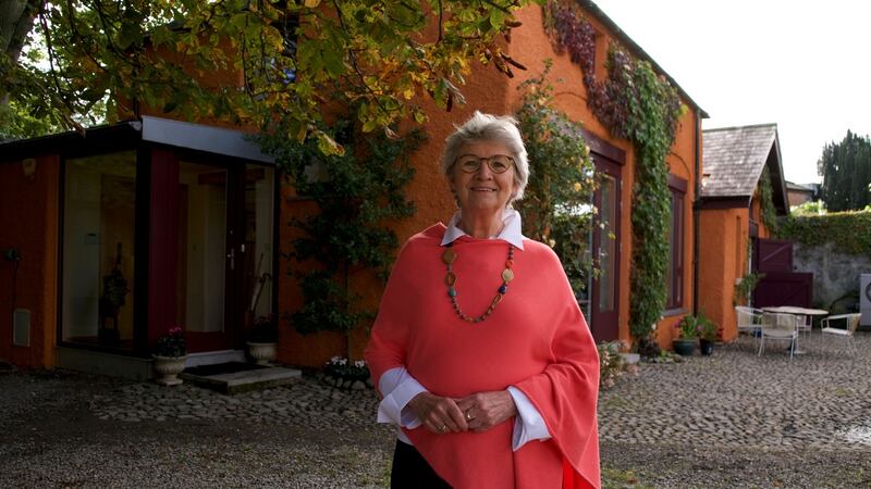 Ethna Dorman outside her Co  Dublin converted carriage house. Photograph: RTÉ