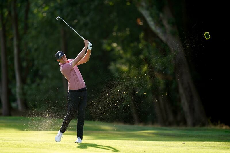 Ludvig Åberg on the 16th fairway during day three of the 2023 BMW PGA Championship at Wentworth Golf Club in Virginia Water, Surrey. John Walton/PA 