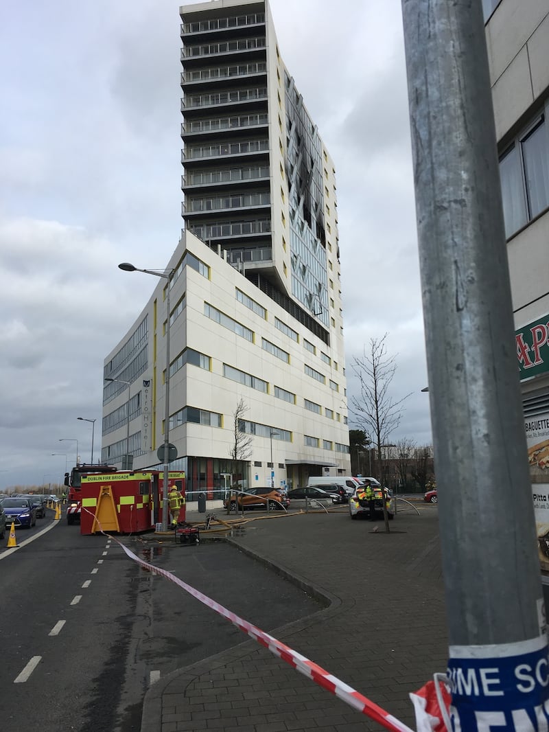 The morning after the Ballymun hhotel fire. Photograph: Mark Hilliard/The Irish Times