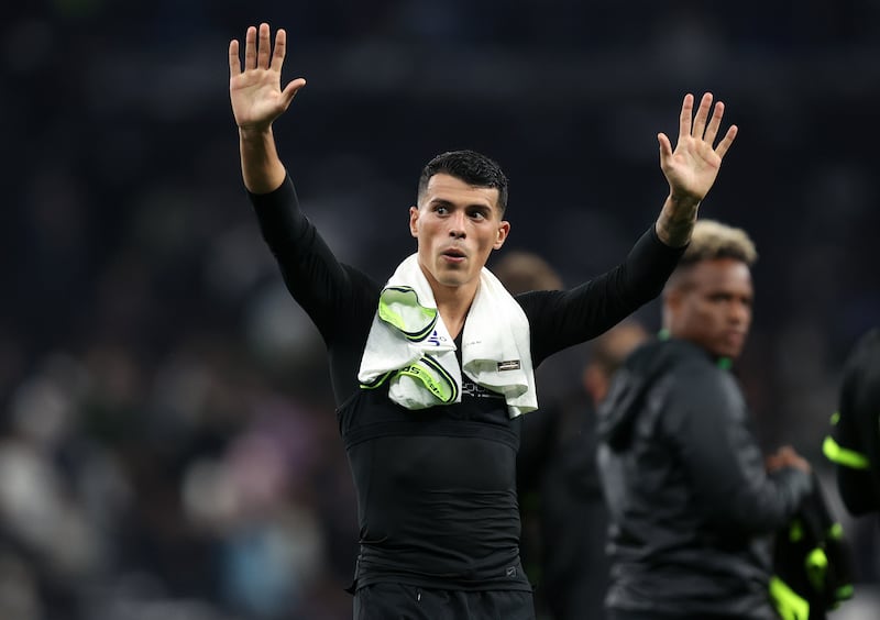 Pedro Porro: the right back completed his move from Sporting Lisbon to Tottenham for €45m. Photograph: Julian Finney/Getty Images