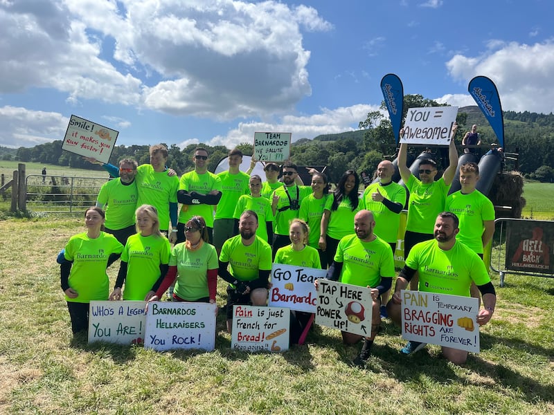 Competitors in the Hell and Back adventure race raising funds for Barnardos with their sponsorship