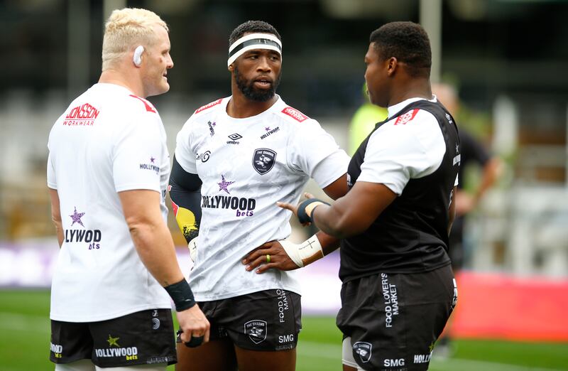 Siya Kolisi of the Sharks before the game against Glasgow Warriors in Durban, South Africa, on October 19th, 2024. Photograph: Steve Haag Sports/Inpho