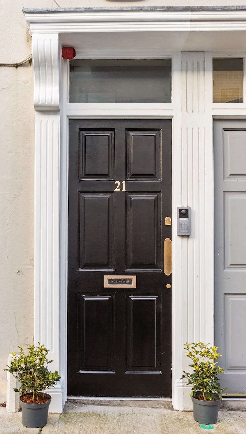 The apartment has its own entrance on Northumberland Road. All photographs: Angela Mujica