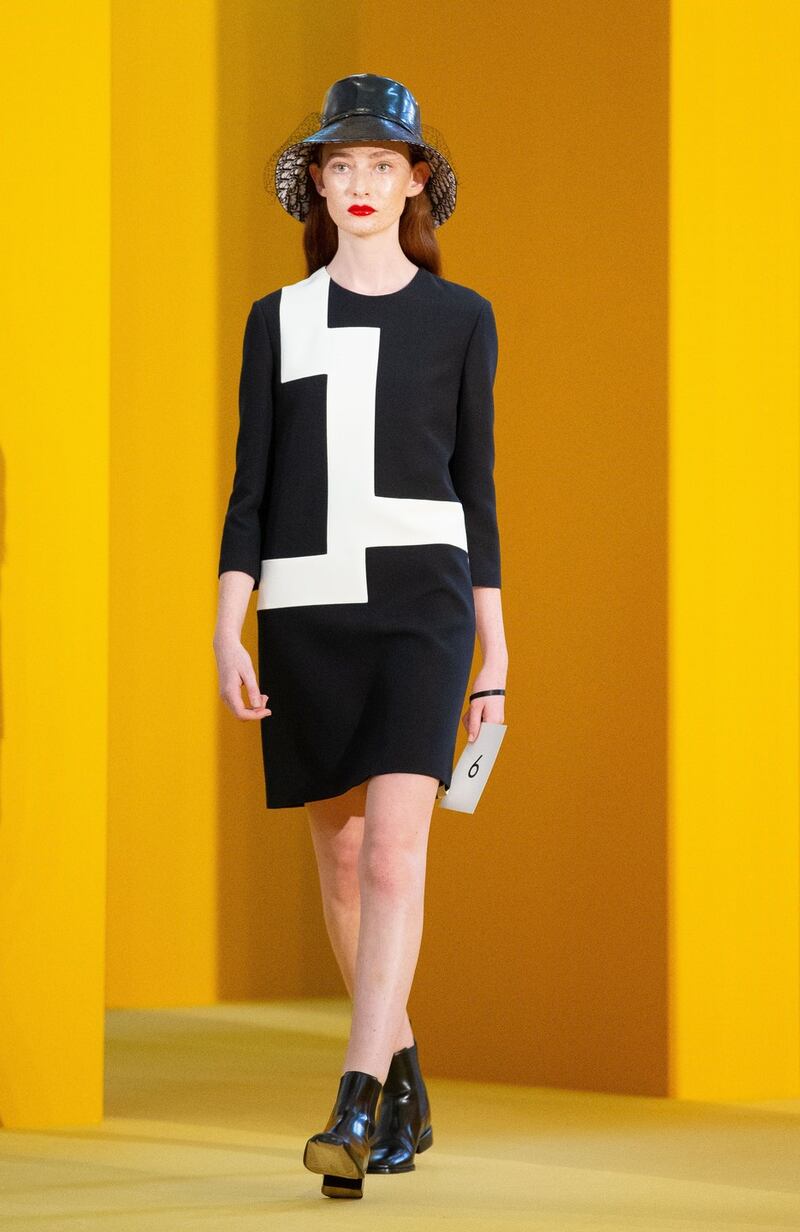 Dior Black and White Intarsia Wool and Silk Dress. Photograph: Tom Honan