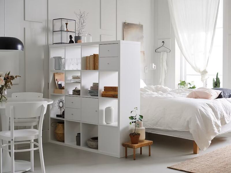 Create an office area with Ikea's Kallax unit