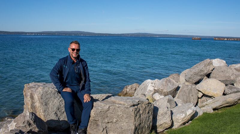 Fionn Davenport by Lake Michigan.