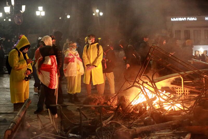 The government’s decision to suspend negotiations on joining the EU for four years sparked protests. Photograph: Zurab Tsertsvadze/AP