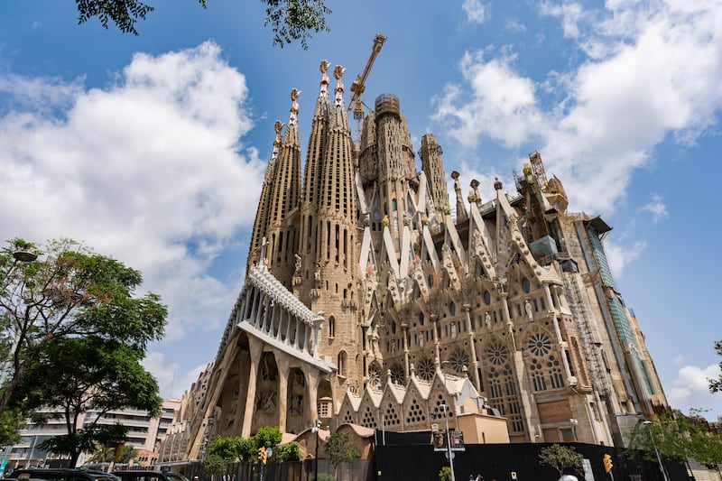 Sagrada Família, a landmark basilica in Barcelona, designed by Antoni Gaudí