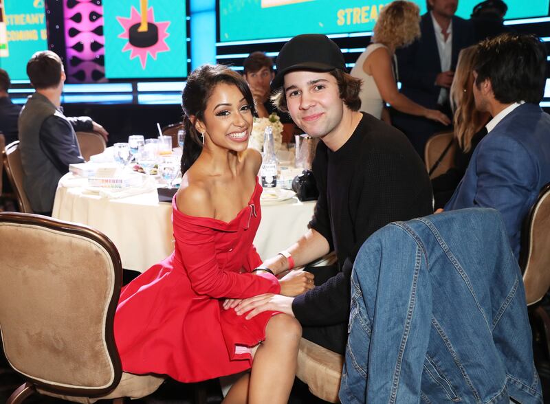 Liza Koshy and David Dobrik at the 2017 Streamy Awards in Beverly Hills, California. Photograph: Joe Scarnici/Getty Images for Dick Clark productions