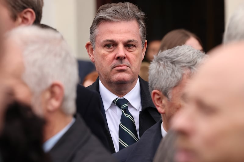 RTÉ director general Kevin Bakhurst at the funeral. Photograph: Dara Mac Dónaill
