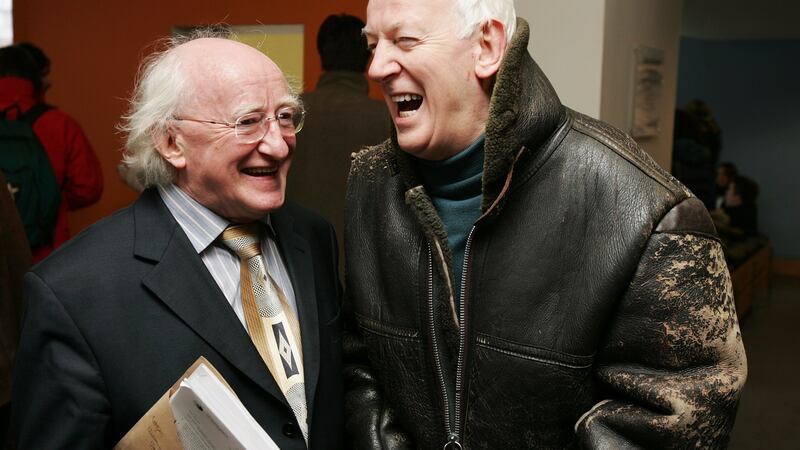 President Michael D Higgins with Tom Hickey at Liberty Hall when Mr Higgins was minister for arts in 2005. Photograph: Frank Miller/The Irish Times