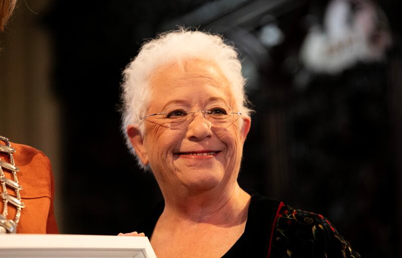 Janis Ian during an event at Dublin Castle on the opening day of TradFest, honouring herself and Ralph McTell with lifetime achievement awards, presented by Minister for Culture and Arts Catherine Martin. 
Photograph: Gareth Chaney/Collins
